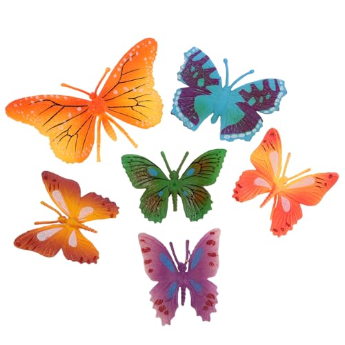 YARNOW 6 Stück Buntes Schmetterlingsmodell deko falsche Schmetterlinge Schmetterlings-Gastgeschenke Basteln Sie Schmetterlinge Schmetterlingssimulation Gummi von YARNOW