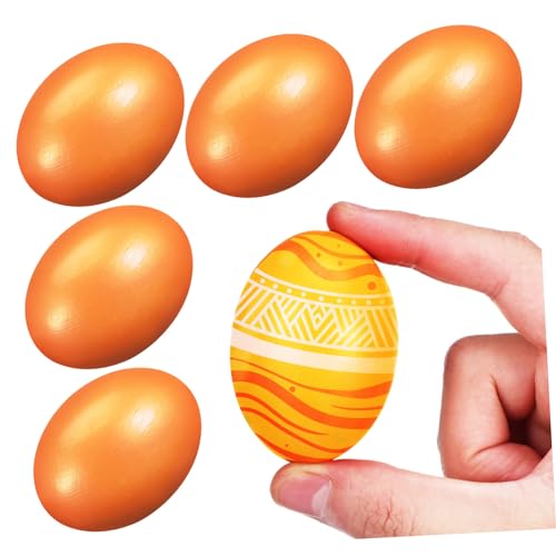 YARNOW 6 Stück Holz Eier Künstliche Eier für Bastelprojekte Unvollendete DIY für Ostern Deko und Kreative Aktivitäten von YARNOW