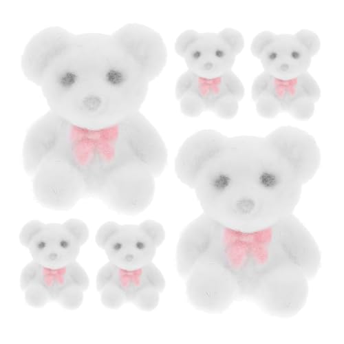 YARNOW 6 Stück Mini-Bärpuppe Mini-Flockbären Minibären für die Babyparty Minibären Masse kleine Bären Geburtstags-Minibär PVC Weiß YARNOW 6 Stück Mini-Bärpuppe Mini-Flockbären Minibären für die Babyparty Minibären Masse kleine Bären Geburtstags-Minibär PVC Weiß von YARNOW