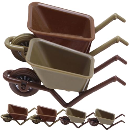 YARNOW 6 Stück Mini-Kunststoffwagen Zubehör für den Puppenhausgarten Mini-Gartenschubkarre Puppenhaus Schubkarre Mini Haus Schubkarre Miniatur-Schubkarre Mini Schubkarre Plastik von YARNOW