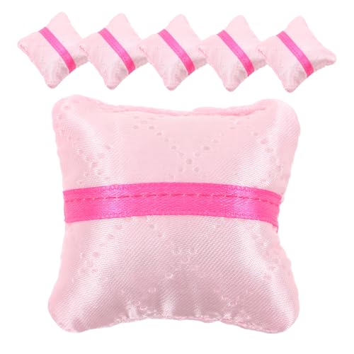 YARNOW 6 Stück Miniatur -simuliertes Sofa -Kissen Mini-puppenhausmöbel Dekoratives Kissen Zubehör Für Das Puppenhaus Mini-puppenhauszubehör Miniatur-wurfkissen Bastelkissen Plastik Rosa von YARNOW
