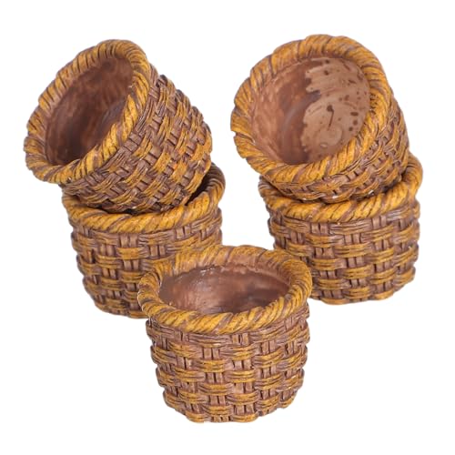 YARNOW 6 Stück Puppenhaus Vineyard Accessoires Korb Rattan Klein Bauernkörbchen Für Gewebte Körbe Winzig Mini Harz YARNOW 6 Stück Puppenhaus Vineyard Accessoires Korb Rattan Klein Bauernkörbchen Für Gewebte Körbe Winzig Mini Harz von YARNOW