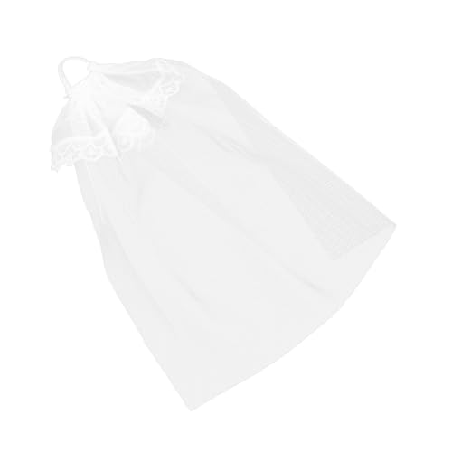 YARNOW 6 Stück Puppenschleier Braut- Kleid Hochzeitspuppe Spitze Hochzeitsschleier Böse Puppen Hochzeitsschleier Schleife Hochzeitsschleier Mit Perlen Bjd-Puppen Garn Weiß von YARNOW