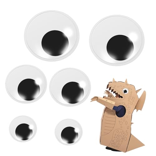 YARNOW 6 Stück Selbstklebende Wackelaugen Teilig PVC für Puppen DIY Basteln Handwerk Kreativ Zubehör Langlebig und Einfach Anzubringen von YARNOW