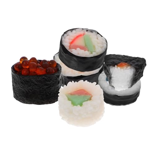 YARNOW 6 Stück Simulation Sushi Modell Sushi Sushi Simulation Essen Realistisches Sushi Simuliertes Essen Essen Sushi Party Dekorationen Gefälschtes Sushi Gefälschtes Essen von YARNOW