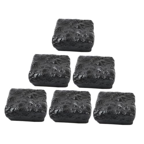 YARNOW 6 Stück Simuliertes Stinkendes Tofu -Modell Gefälschtes Lebensmittelmodell Miniaturessen Für Puppenhaus Mini- -Essen Mini -Essen Essen in Der Puppenhausküche Schwarz PVC von YARNOW