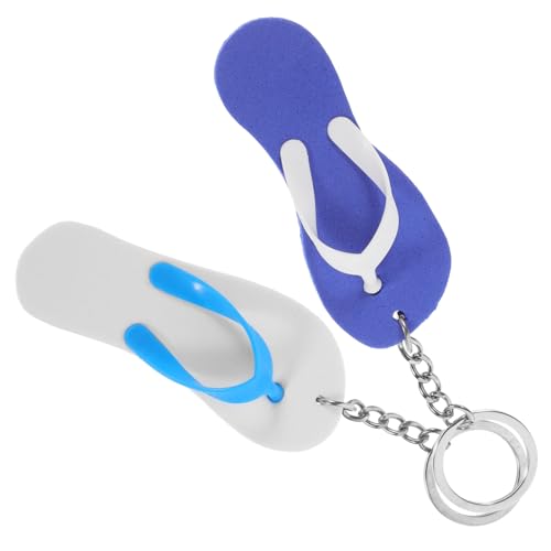 YARNOW 6 Stück Strand Schlüsselanhänger Sommerliche Slipper Design Schlüsselketten für Dekoration und für Strandpartys und Luau Feiern von YARNOW