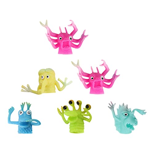 YARNOW 6 Stück TPR Fingerpuppen für Lustige Handspielzeuge Zufälligen Designs für Kreative Spiele und für Mädchen und Jungen von YARNOW
