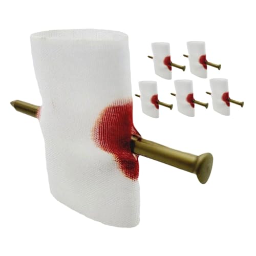 YARNOW 6 Stück Teiliges Fake Blood Finger Nagel Trick Requisiten für Halloween Aprilscherz Bühnenperformance Partyspielzeug Sicher Wiederverwendbar und Einfach Anzulegen von YARNOW