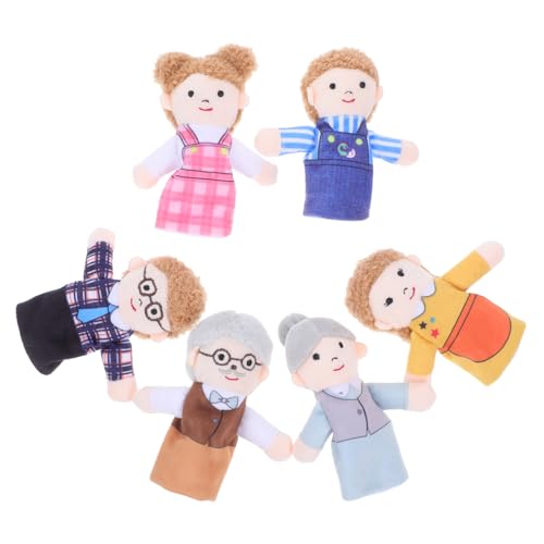 YARNOW 6 Stück Teiliges Familien plüsch fingerpuppen Kreative Handpuppen für Rollenspiele Erzählspaß Vorschulspielzeug Geburtstagsgeschenk für Eltern und Kleinkinder von YARNOW