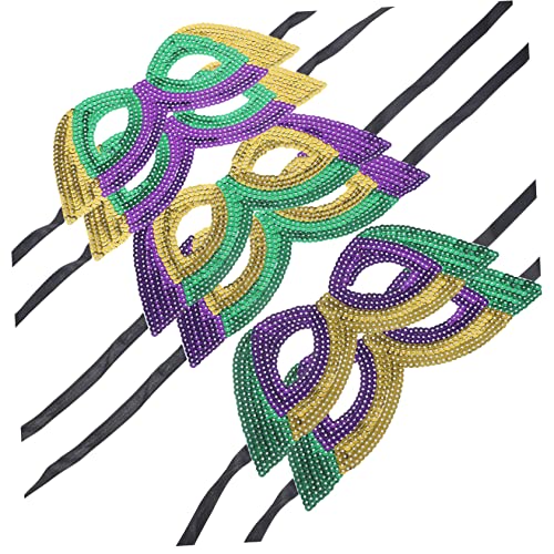 YARNOW 6 Stück Teiliges Glitzer Masquerade Masken für Karneval Halloween und Kostümpartys Farbvariationen Gold und Grün für Cosplay und Festliche Anlässe von YARNOW