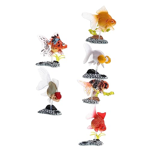 YARNOW 6 Stück Teiliges Goldfischfiguren Dekorative Fische Desktop Figuren aus Hochwertigem Heimdekoration für Kinderzimmer Kreativ Sicher YARNOW 6 Stück Teiliges Goldfischfiguren Dekorative Fische Desktop Figuren aus Hochwertigem Heimdekoration für Kinderzimmer Kreativ Sicher von YARNOW