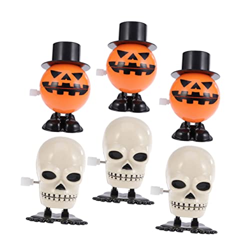 YARNOW 6 Stück Teiliges Halloween Aufziehspielzeug aus Robustem mit Bestehend aus Springendem Kürbis und Batteriefrei Sicher und Lustig für von YARNOW