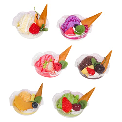 YARNOW 6 Stück Teiliges Künstlicher Dessert Modelle für Fensterdekoration Realistische Nachbildung von Eiscreme und Süßspeisen Partys und Fotografie Dekoration von YARNOW