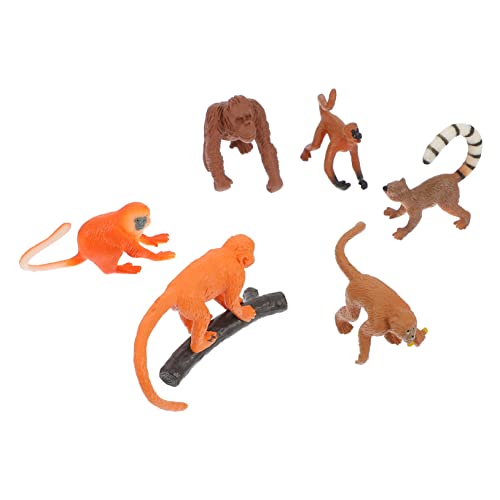 YARNOW 6Stücke Lebensechte Affen Modell Spielzeug Realistische Tierfigur aus Massivem Kunststoff für Kinder Dekoration und Lernspielzeug von YARNOW