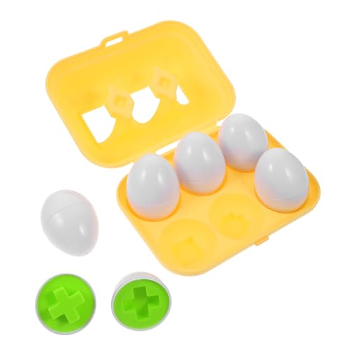 YARNOW Passende Eier Spielzeug für Kleinkinder 6 Stück Farberkennungs und Formerkennungs Lernspielzeug für Vorschulkinder Montessori Spielzeug zur Feinmotorik und Kognitiven Fähigkeiten von YARNOW