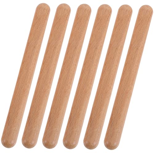 YARNOW 6 Stück Teiliges Lustige Holz Rhythmus Sticks für Musikinstrument für Klassenzimmer Percussion für Kreative Aktivitäten von YARNOW