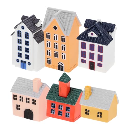 YARNOW 6 Stück Teiliges Mini Cottage Figuren Europäisches Haus für Miniaturgärten Tischdeko Blumentöpfe und Terrarien Gartendekoration für Zuhause von YARNOW