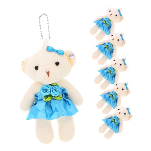 YARNOW 6 Stück Teiliges Mini Plüschbär Weich Leicht Langlebig Tragbar Niedliches Schlüsselanhänger und Dekorationsspielzeug für Hochzeit Geburtstag Valentinstag Geschenkaccessoire von YARNOW