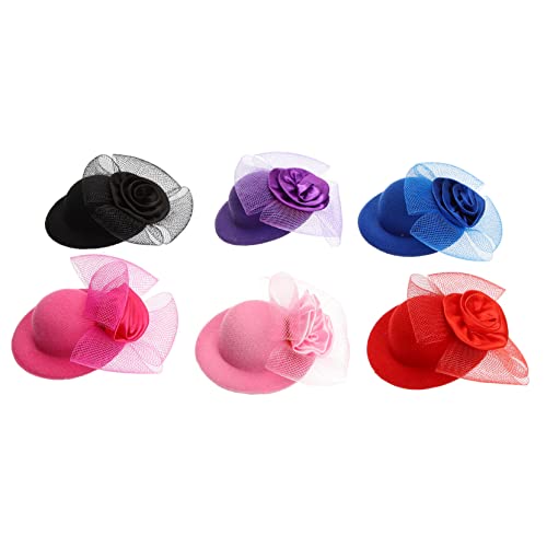 YARNOW 6 Stück Teiliges Miniatur Teeparty Hüte für Puppen Diy Stoffhüte Dekorative Kopfbedeckungen für Mädchenspiele Sicher und Langlebig für Kreative Projekte von YARNOW