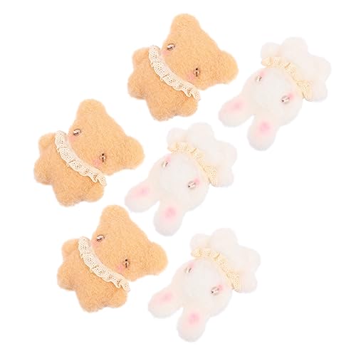 YARNOW 6 Stück Teiliges Plüsch Rabbit mit Accessoires für DIY für Puppenkleidung Haarschmuck und Dekoration aus Hochwertigem Geruchsneutralem Material Kreative Bastelprojekte von YARNOW