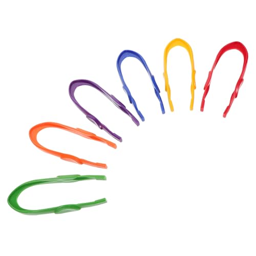 YARNOW 6 Stück Teiliges Set Bunte Kunststoff Pinzetten für Montessori Lernspielzeug Groß Leicht zu Greifen Feinmotorisches Training Bastelpinzette für Perlen Sortieren und YARNOW 6 Stück Teiliges Set Bunte Kunststoff Pinzetten für Montessori Lernspielzeug Groß Leicht zu Greifen Feinmotorisches Training Bastelpinzette für Perlen Sortieren und von YARNOW
