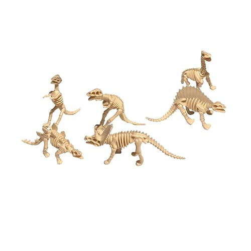 YARNOW 6 Stück Teiliges Set Dinosaurier Skelett Modellspielzeug aus Kunststoff Realistische Figuren für Lernspielzeug Kreativität und Fantasie von YARNOW