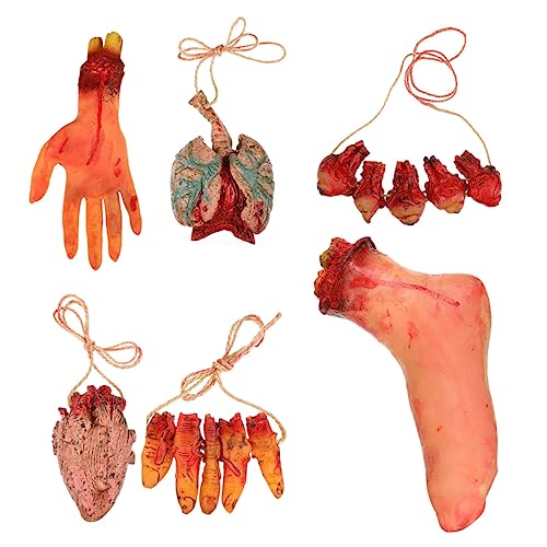 YARNOW 6 Stück Teiliges Set Realistisch Aussehender Gefälschter Gebrochener Füße und Körperteile Halloween Deko Horrordeko für Party Spukhaus April Fool Atmosphäre von YARNOW
