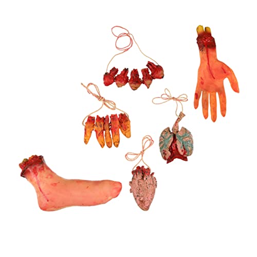 YARNOW 6 Stück Teiliges Set Realistische Halloween Deko Gebrochene Körperteile Anhänger Blutig für Party Horror Requisiten Schaurige Atmosphäre Karneval Spukhaus Cosplay von YARNOW