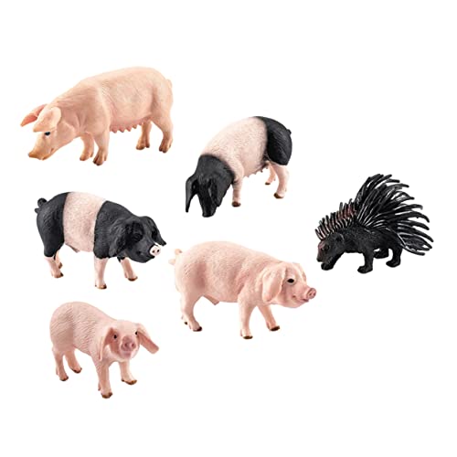 YARNOW 6 Stück Teiliges Simulation Schwein Figuren aus Realistische Dekoration für Sammler für Wohnaccessoires von YARNOW