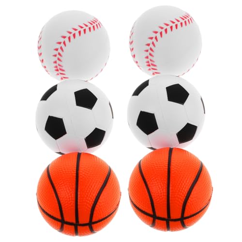 YARNOW 6 Stück Teiliges Stressbälle aus Weichem PU mit Fußball Baseball in Blau und Weiß Handliche Quetschspielzeuge zur Stressreduktion und Entspannung für Erwachsene von YARNOW