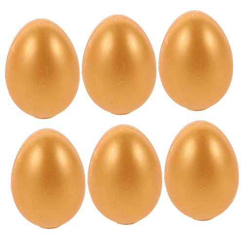 YARNOW 6 Stück goldenes Eierspielzeug Jumbo Überraschung Party Vor Mini Fälschung leeres Ei Festival goldene Eier Eierdekorationen gefälschtes Ei Eier Hühnerei- leere Eier Gips von YARNOW