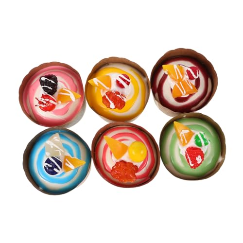 YARNOW 6 Stücke Simulation Lebensmittel Modell Simulation Brot Lebensmittel Display Gefälschte Cupcake Modell Künstliche Kuchen Prop Kunststoff von YARNOW