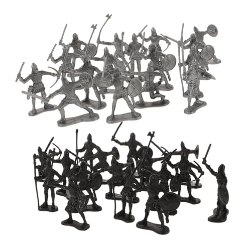 YARNOW 60 Stück Militärsoldatenmodell Spielzeugsoldaten-Actionfiguren Aktion Army Guys für Jungen Miniaturen Krieger Armee Soldatenfiguren mittelalterliche Actionfiguren Plastik von YARNOW