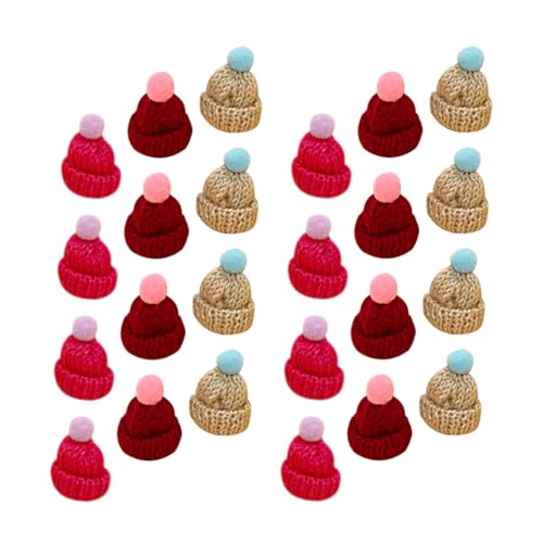 YARNOW 60 Stück Teiliges Mini Strickmützen aus Wollgarn Bunte DIY Weihnachtsdeko für Puppenhäuser Farbenfrohe Kleine Häkelhüte als Tisch und Partyaccessoires Langlebige Mini Hüte für von YARNOW