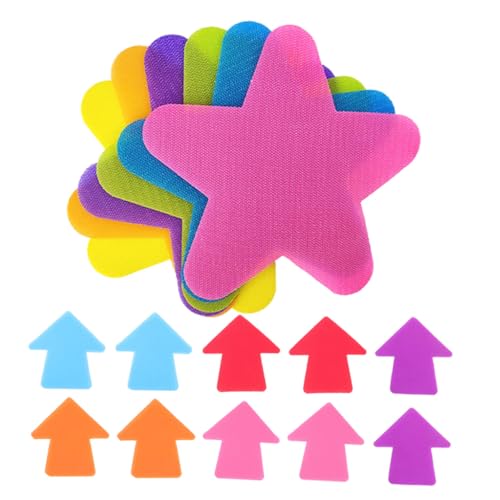 YARNOW 60 Stück Teiliges Teppich Marker Pfeilsymbol Stern rutschfest für Klassenzimmer Positionierung Spiele Kindergarten Sportboden Punkte für Gruppenaktivitäten und Lernräume von YARNOW