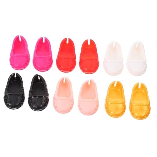 YARNOW 6Paare Puppenschuhe Mini Dekorative Schuhe Und Zubehör Für Puppen Und Puppenstuben Hausschuhe Für Puppenliebhaber von YARNOW