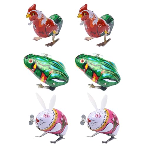 YARNOW 6Stücke Aufziehspielzeug Für Tiermodelle Frosch Hase Aus Robustem Sicheres Für Kognitive Und Spaß Beim von YARNOW