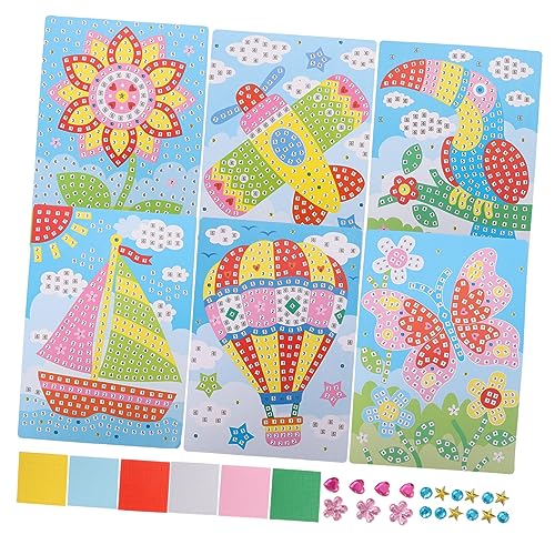 YARNOW 6Stücke Cartoon Puzzle Aufkleber Kinderfreundliches Lernspielzeug Für Frühkindliche Bildung DIY Kunsthandwerk Für Kreative Heimdekoration Für Eltern Junge Mädchen Spiele von YARNOW