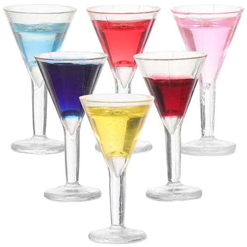 YARNOW 6Stücke Cocktailgläser Puppen Champagnerbecher Für Mikro Landschaften Dekorationszubehör Für Miniaturhäuser Zur Individuellen Gestaltung Und Fotorequisiten von YARNOW