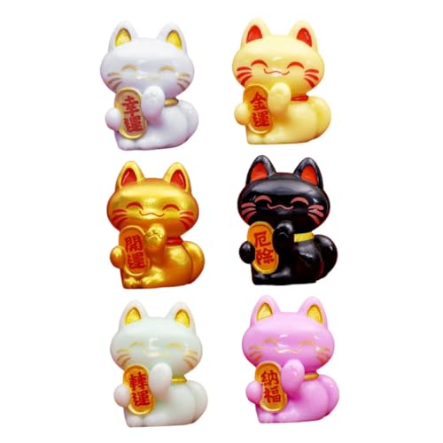 YARNOW 6Stücke Glückskatzen Figuren Set Teiliges Harz Deko für Mikrolandschaften Japanische Katzenornamente für Zuhause und Büro Kreative DIY Dekoration für Katzenliebhaber YARNOW 6Stücke Glückskatzen Figuren Set Teiliges Harz Deko für Mikrolandschaften Japanische Katzenornamente für Zuhause und Büro Kreative DIY Dekoration für Katzenliebhaber von YARNOW