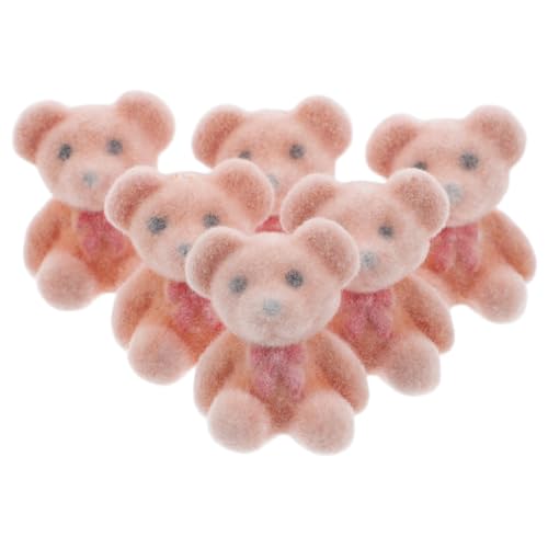 YARNOW 6Stücke Mini Bär Figuren Beflockte Teddybären für Hochzeiten Partys und DIY Projekte Charmante Dekoration und für Besondere Anlässe von YARNOW