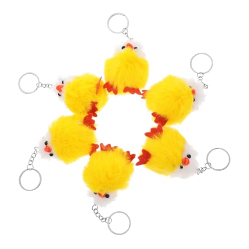 YARNOW 6Stücke Plüsch Hühner Schlüsselanhänger Süße Stofftier Anhänger für Ostern und Partys Niedliche Rucksack Charms Hochwertige Küken Deko für und Mitgebsel von YARNOW