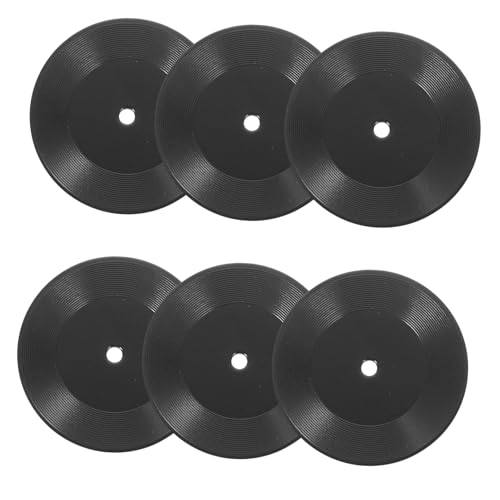YARNOW 6Stücke Schallplatten Dekorationsset Mini Faux Schallplatten für Puppenhaus Langlebige Kunststoffmodelle für DIY Minihäuser und Foto Requisiten von YARNOW