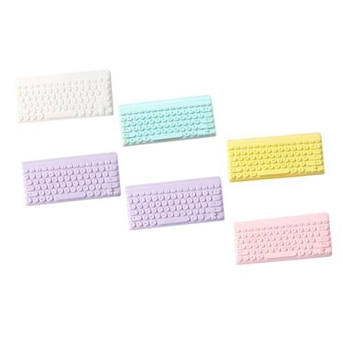 YARNOW 6Stücke Tastatur Dekorationen DIY Zubehör Für Schmuckherstellung Und Puppenhaus Langlebige Harz Anhänger Für Kreative Projekte von YARNOW