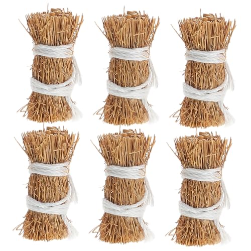 YARNOW 6pcs Mini Heuballen Für Handwerk Handgefertigtes Miniatur -heuhaufen Dekorationen 4 cm Puppenhaus Heuballen DIY Sand Tisch Schmuck Faux Heuhaufenballen von YARNOW