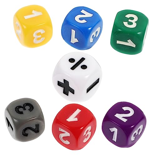YARNOW 7 Stück Arithmetische Würfel Mathe-Lehrwürfel Spiel Würfel Standard-Spielwürfel Kinderspielzeug Mathematikzeichenwürfel Partyspielwürfel Würfel für Acryl von YARNOW