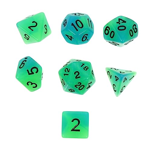 YARNOW 7Stücke Leuchtende Würfel Satz für Partys und Brettspiele Mehrseitige Polyederwürfel in Zwei Farben Dekorative Gaming Requisiten für Halloween und Freizeitaktivitäten von YARNOW