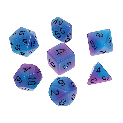 YARNOW 7 Stück Luminous Two Color Multi Sided Dice Kreative für Partys Bars Langlebig Attraktives Design für Unvergessliche Spielerlebnisse von YARNOW