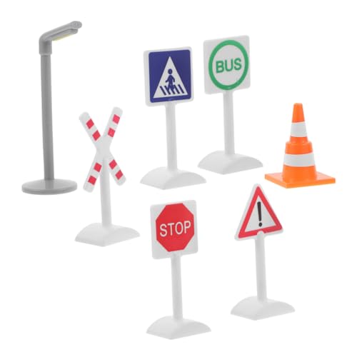 YARNOW 7 Stück Verkehrszeichen- Straßenschilder Zugmodell Stoppschild für kleines Zugspielzeug Mini -Bauspielzeug Zubehör für den Zugtisch Plastik YARNOW 7 Stück Verkehrszeichen- Straßenschilder Zugmodell Stoppschild für kleines Zugspielzeug Mini -Bauspielzeug Zubehör für den Zugtisch Plastik von YARNOW